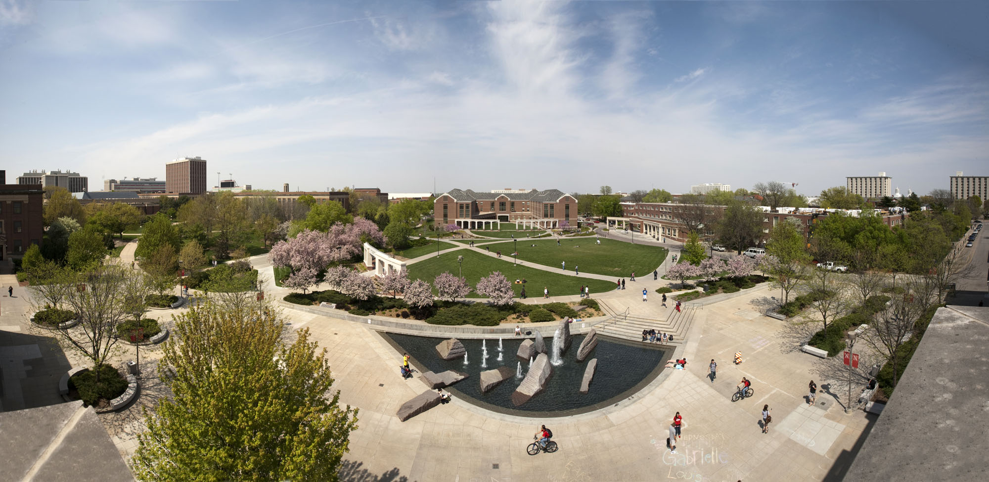 Sky view of the Nebraska Plaza