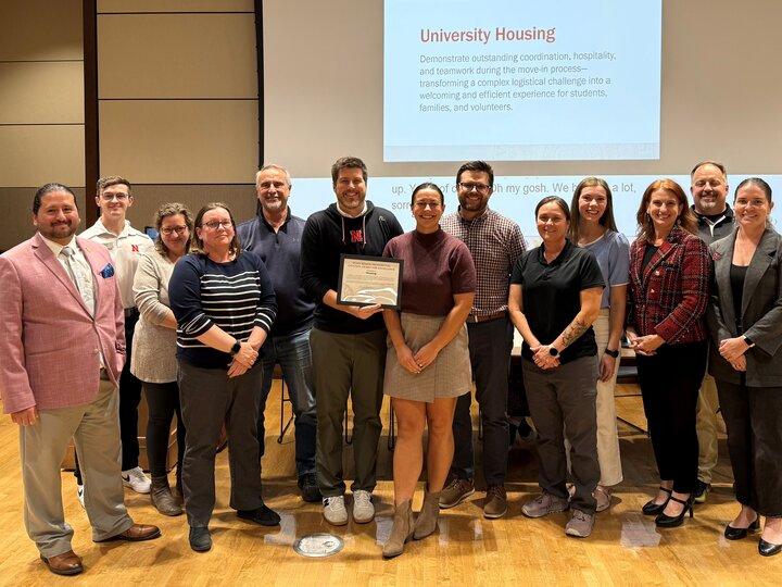UNL Housing receing the Presidential Citation Award 